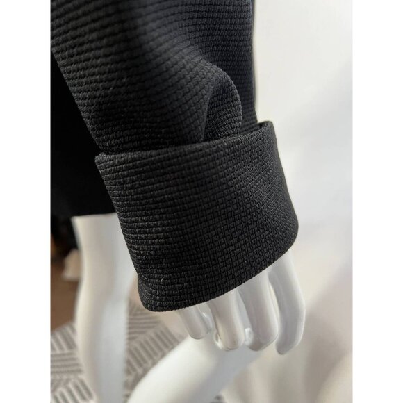 Vintage Womens Jacket Coat Black Button Up Collar Textured Long Sleeve L - Picture 4 of 12